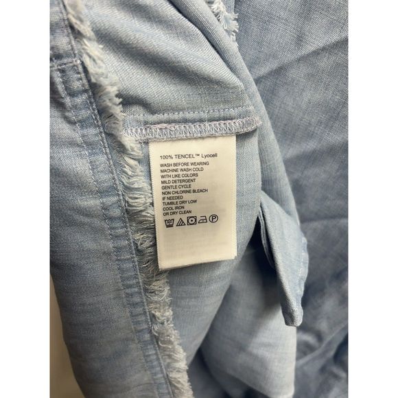 Tommy bahama Chambray Ruffle Dress Medium New Mini Dress Beach Sleeveless Womens - Picture 7 of 8